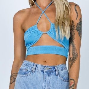 Blue crop top
